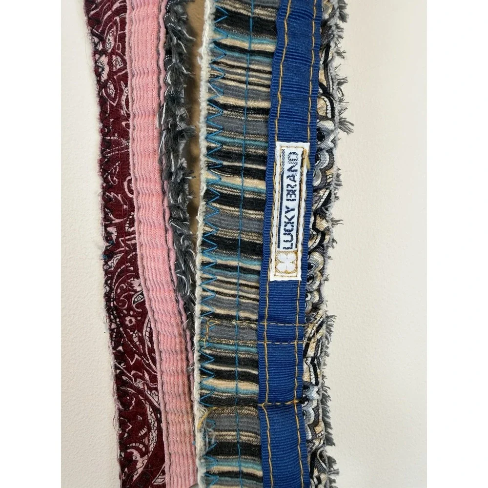 Vintage Y2K NWT Lucky Brand S/XS Patchwork Corduroy Frayed Boho Bohemian Belt